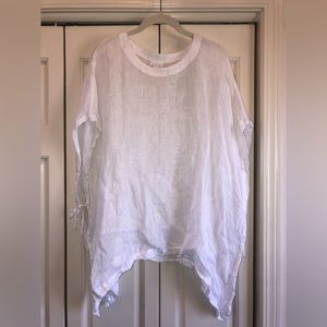 JJill, Pure Jill, boxy linen, M/L tunic or coverup with ties on the side